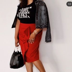 Who What Wear Ruffle Detail Pencil Skirt Size 16.